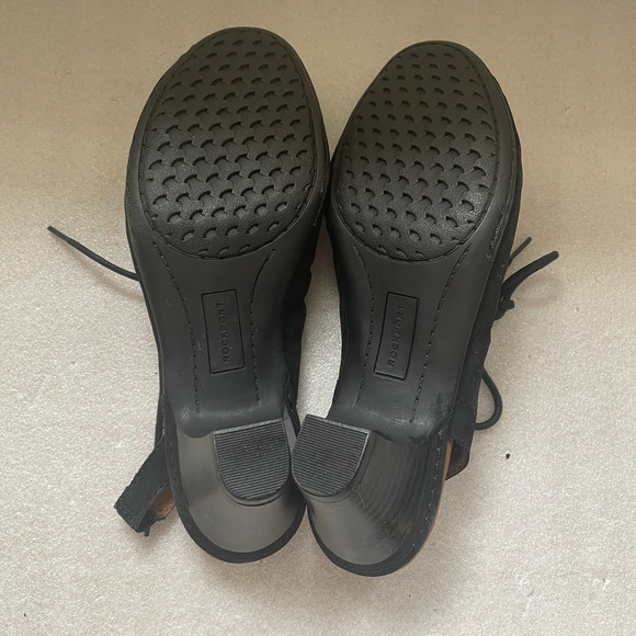 Rockport Gladiator Sandals Women 8 W Black Cobb Hill Leather Upper Suede Lace Up - Picture 8 of 10